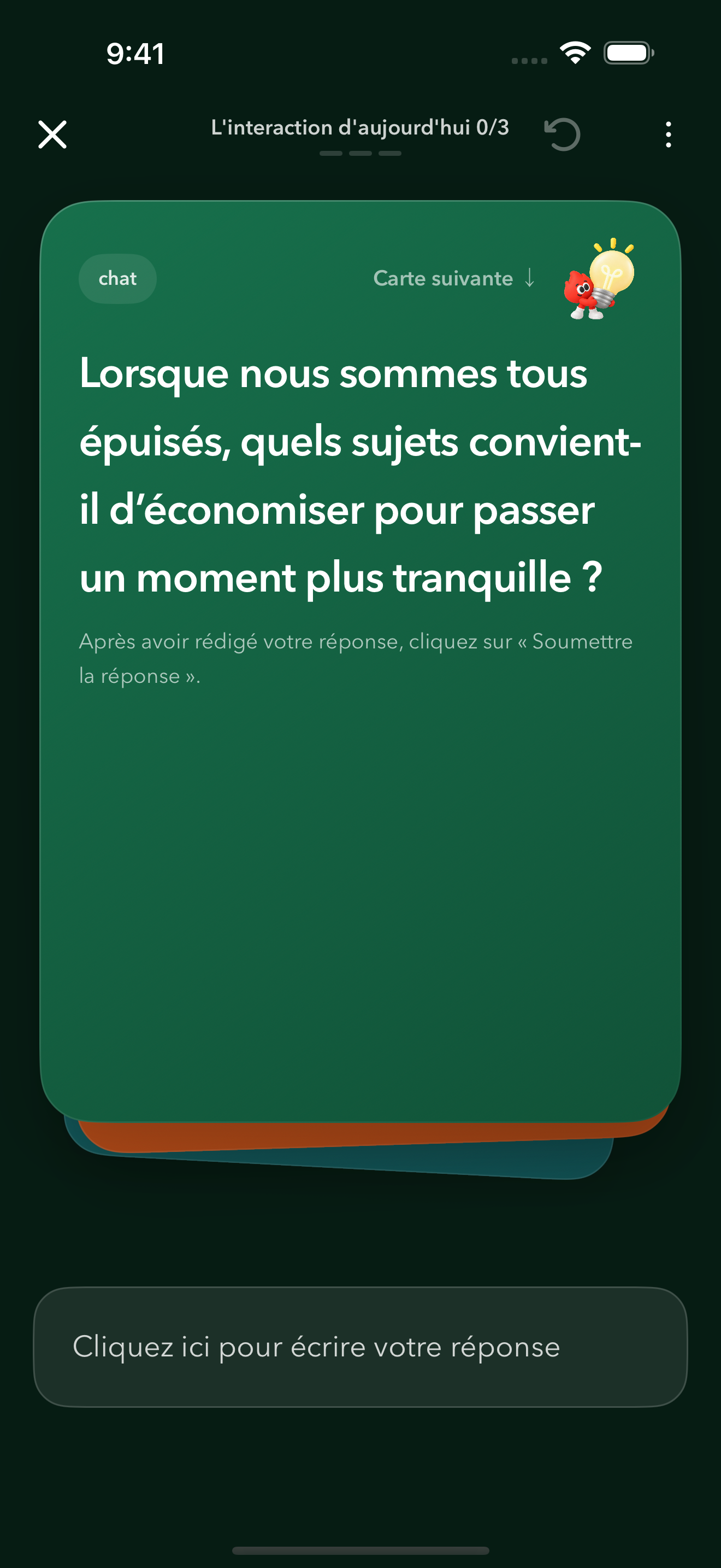 Trois cartes. Quelque chose à partager.