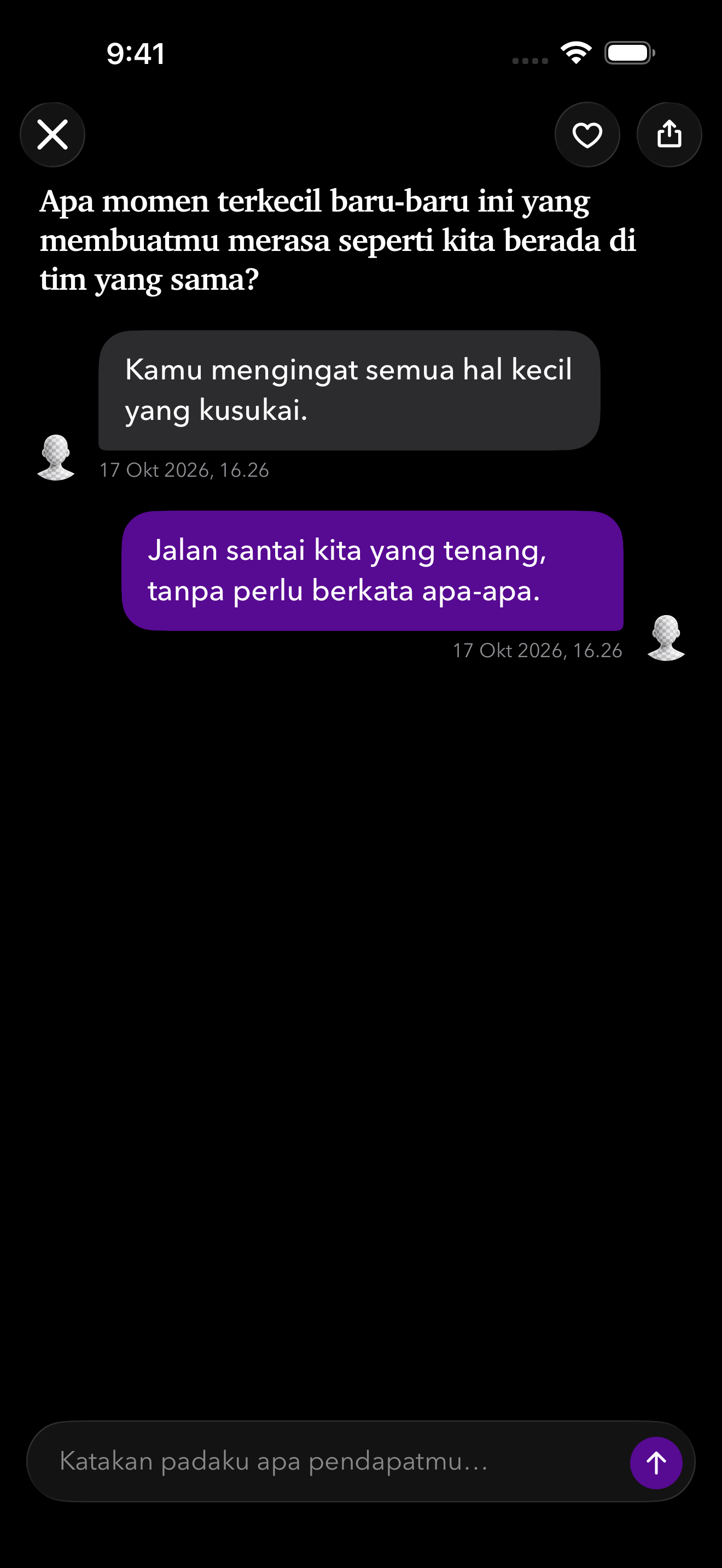 Hal kecil pun tersimpan.