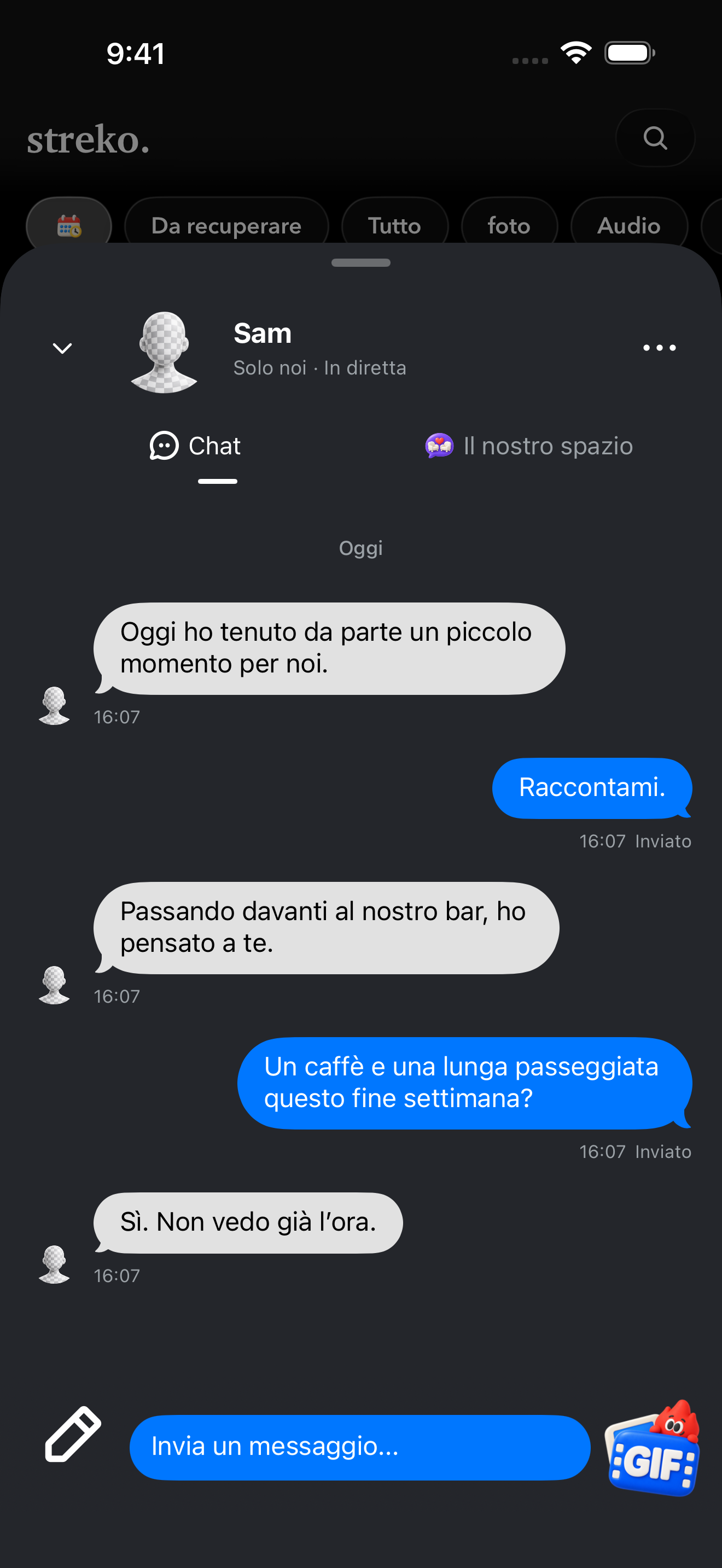 Una conversazione tutta vostra.
