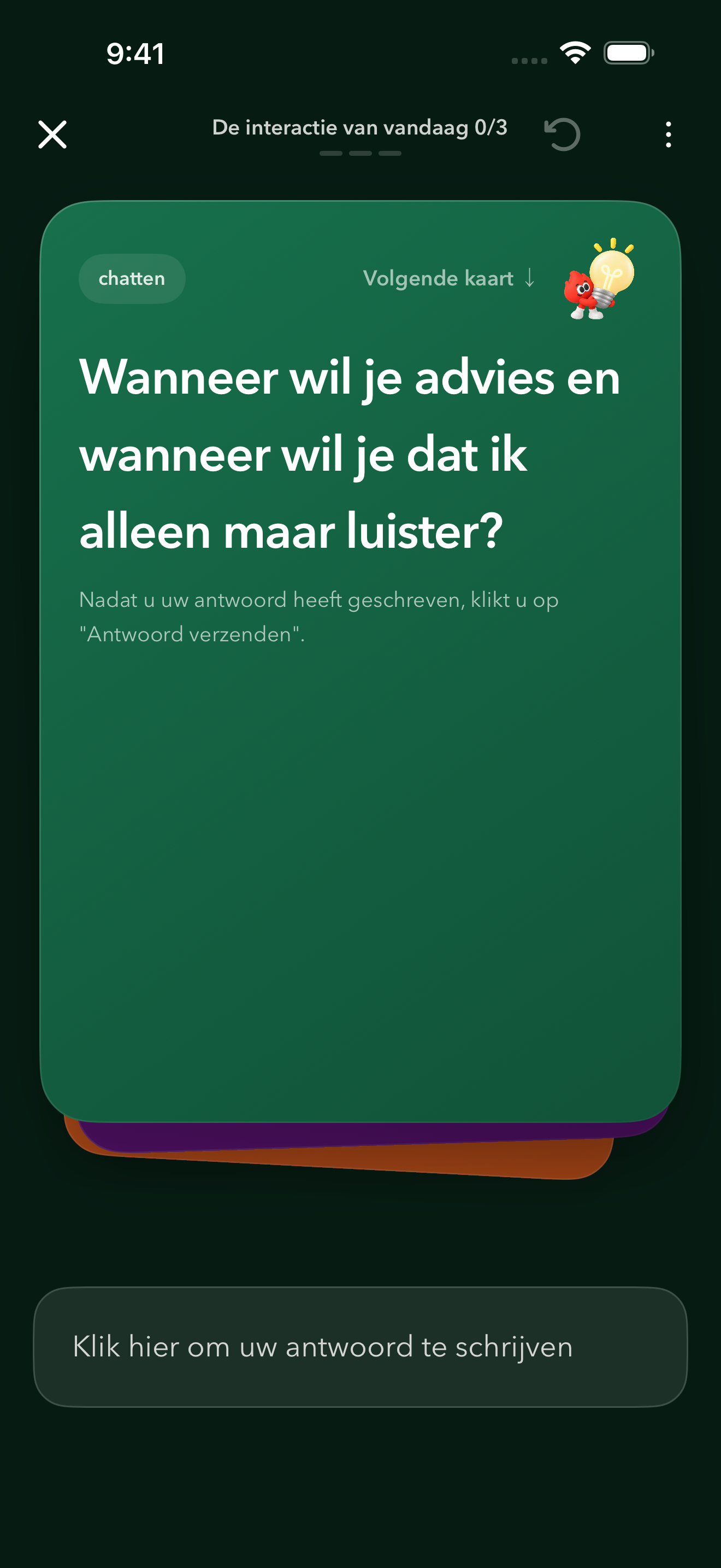 Drie kaarten. Iets om te delen.
