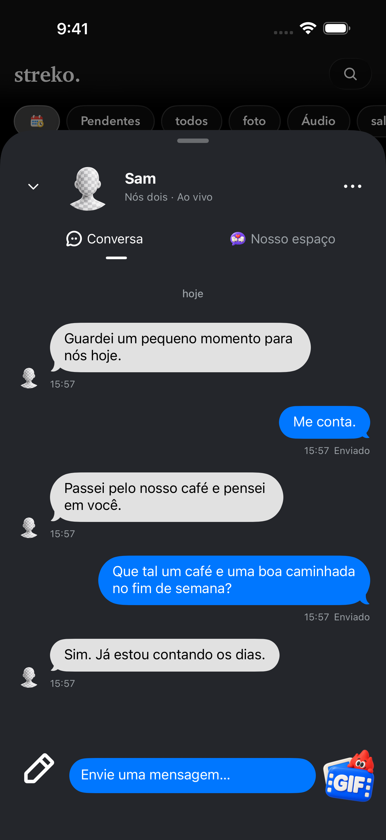 Uma conversa só de vocês.