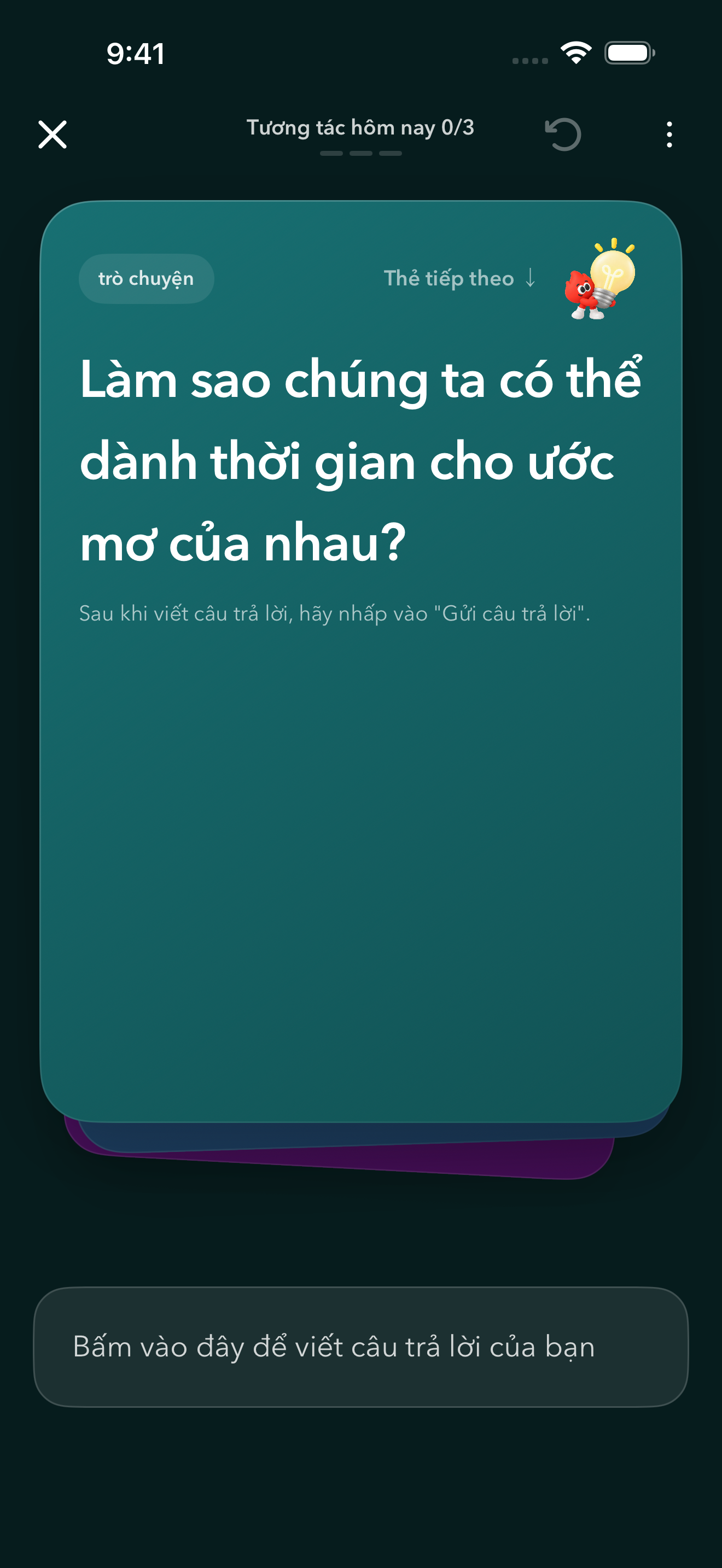 Ba thẻ. Một điều để sẻ chia.